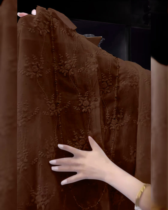 Shirt Effen Geborduurd Vallende Schouder