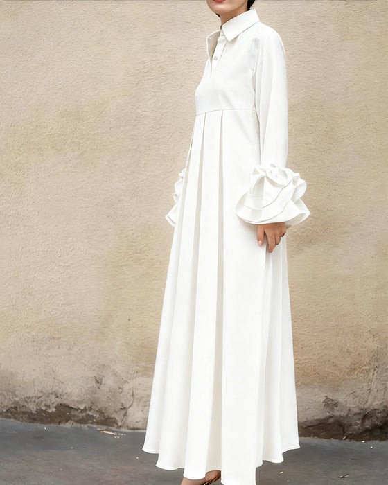 Jurk Mode Overhemdkraag Wijd