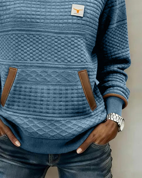 Sweatshirt Met Ronde Hals En Colorblocking