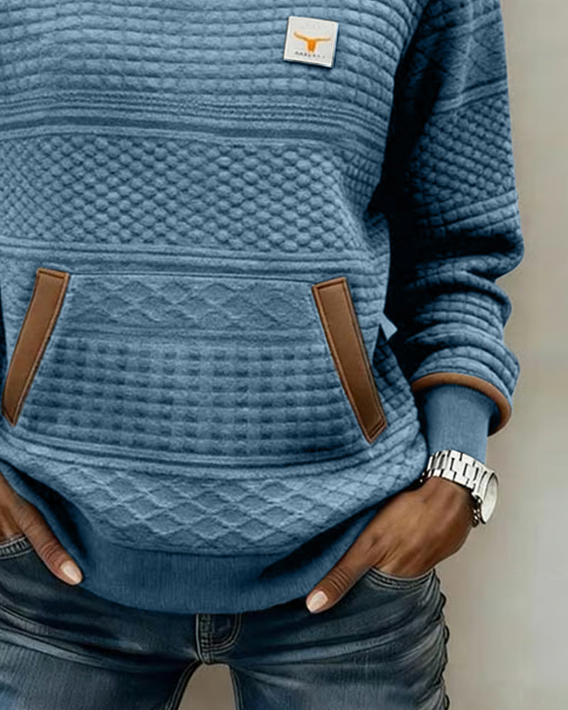 Sweatshirt Met Ronde Hals En Colorblocking