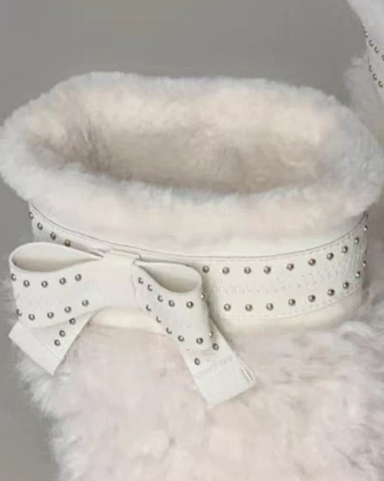 Dameslaarzen Met Bontvoering Platte Sneeuwlaarzen