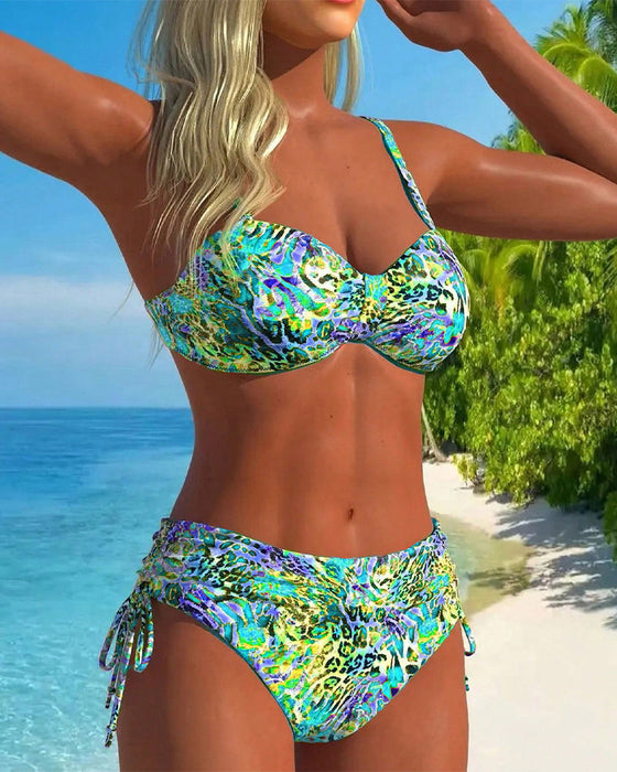 Opvallende Tweedelige Badpak met Luipaardprint