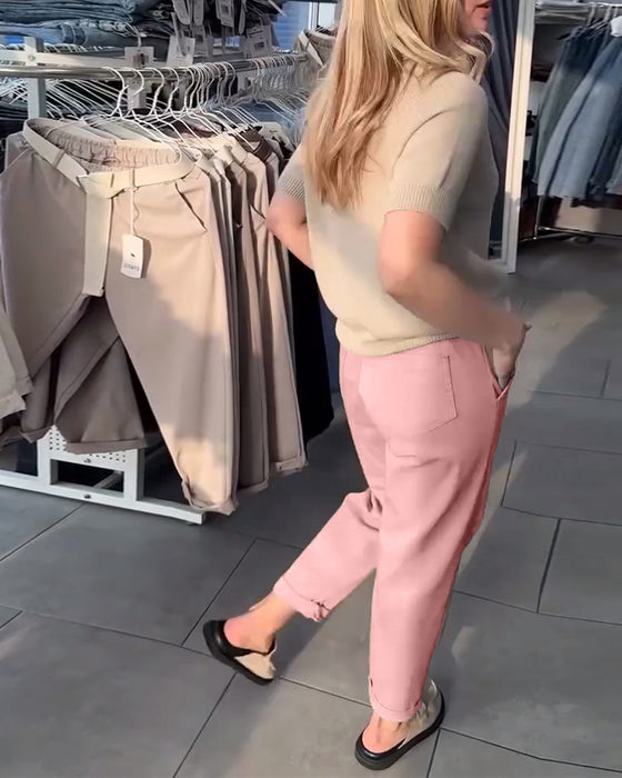 Broek Effen Casual Recht