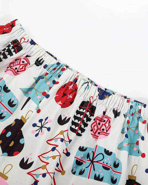 Tweedelige casual set met print voor thuis