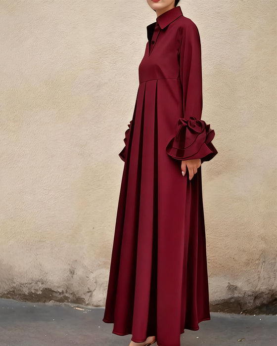 Jurk Mode Overhemdkraag Wijd