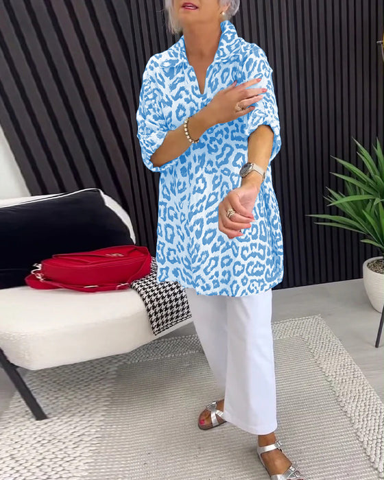 Blouse Revers Luizenprint