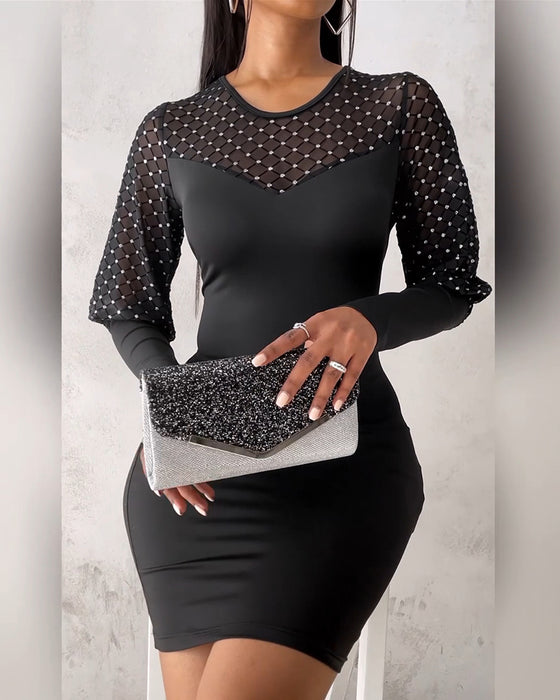 Effen Kleur Langmouwige Jurk Van Gaasstof