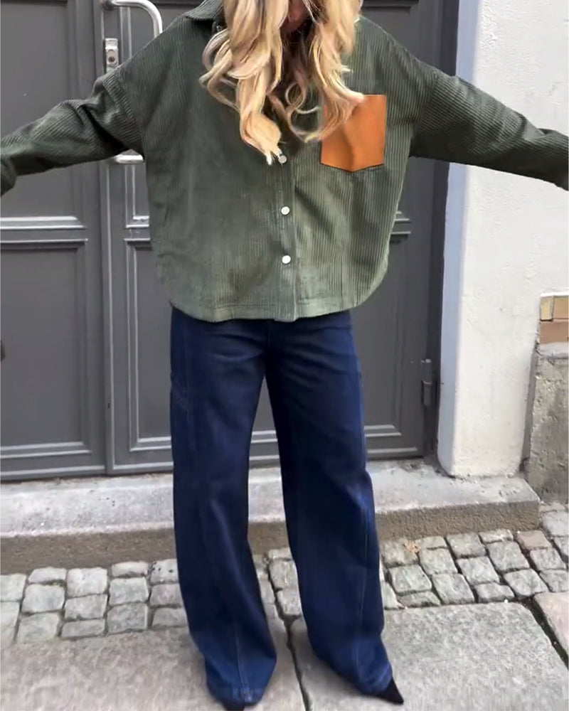 Stijlvolle Langmouwige Blouse Met Kraag