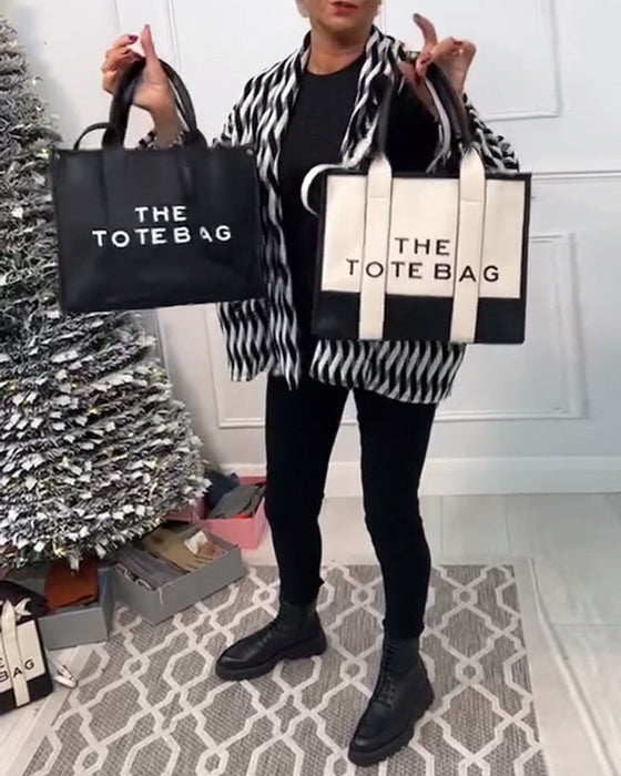 Modieuze draagtas met twee kleuren stiksel