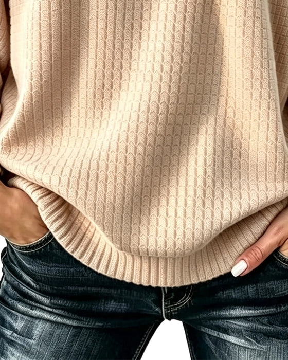 Sweatshirt Ronde Hals Knoop Effen