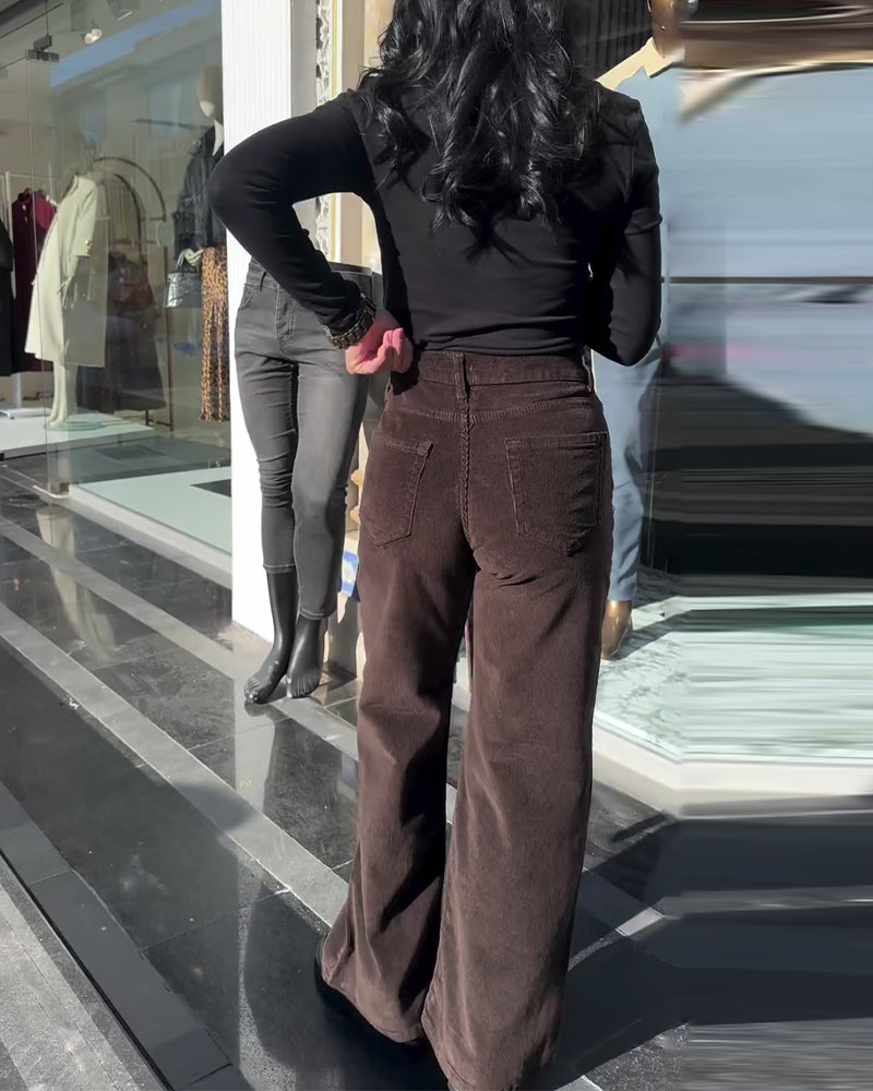 Broek Corduroy Casual Wijde Pijp