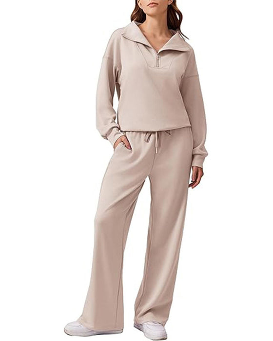 Set Lange Mouwen Effen Kleur Tweedelig