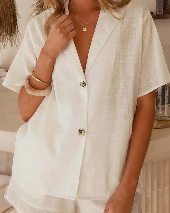 Set V-Hals Geknoopt Casual