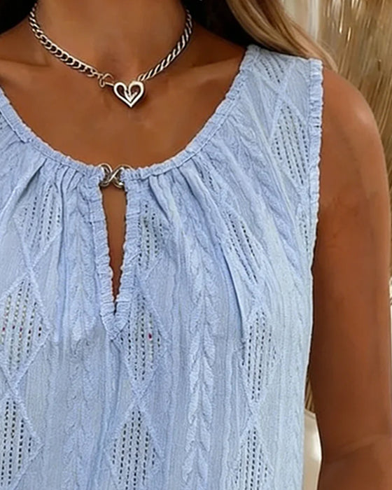 Tank Top Diamond Hollow Mouwloos