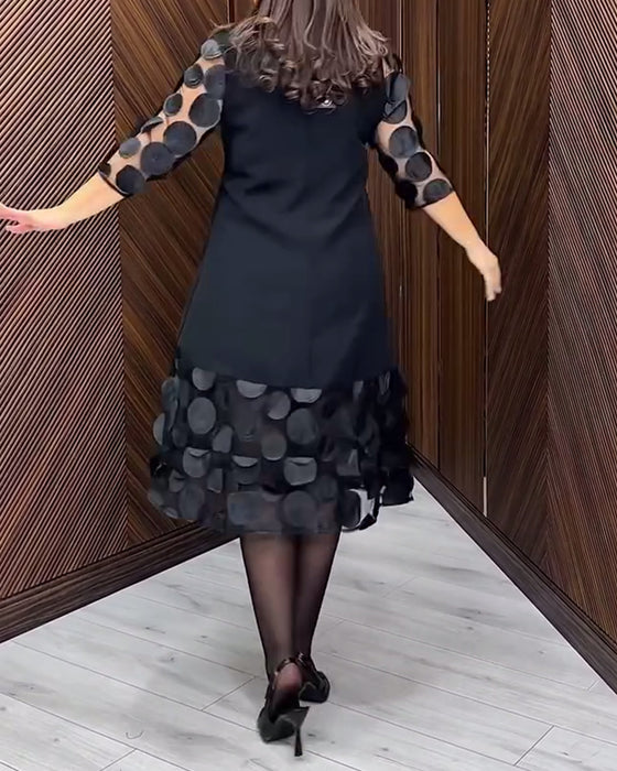 Jurk Gaas Stiksel Modieus Ronde Hals