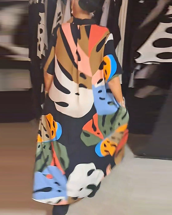 Casual jurk met reversprint