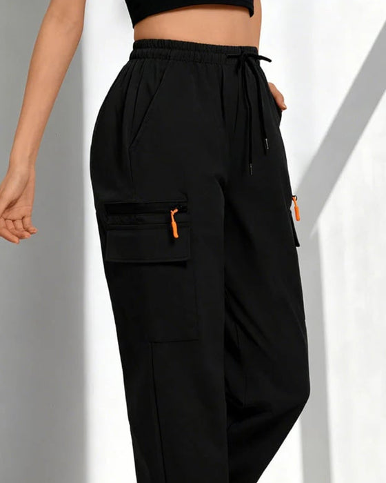 Pants Koord Los Casual Cargo