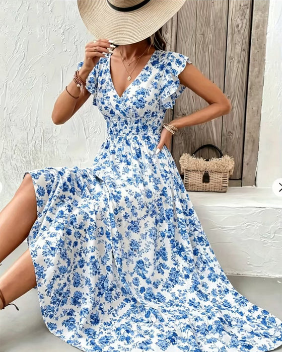 Jurk Bloemen Taille Strik