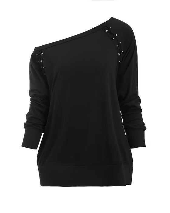 Blouse Stijlvol Een-Schouder Strik