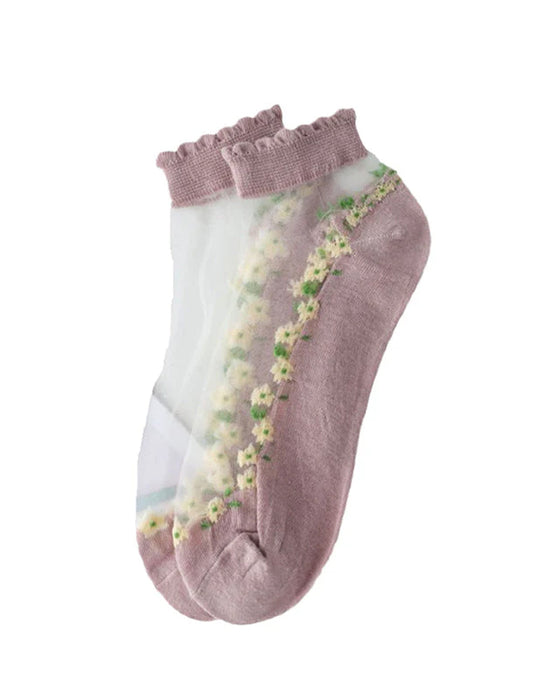 Zomer Bloemen Ademende Sokken