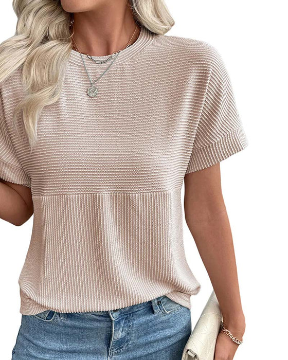 T-Shirt Gestreept Korte Mouw Ronde Hals
