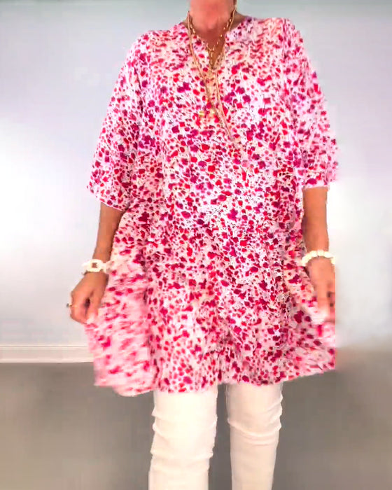 jurk met losse stijl en bloemen