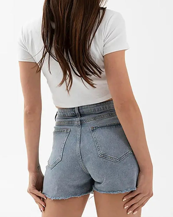 Shorts Kruis Taille Denim