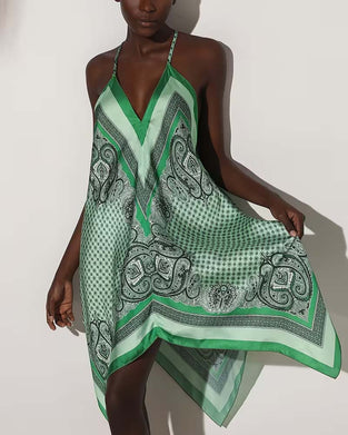 Jurk Onregelmatig Gedrapeerd Print