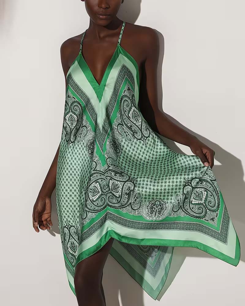 Jurk Onregelmatig Gedrapeerd Print