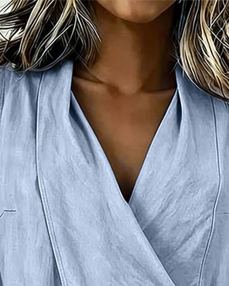 Tanktop Kruisband Katoen-Linnen Effen