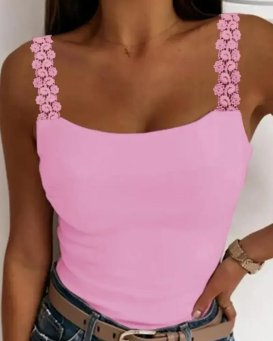 Camisole Kantenrand Band Effen Sexy