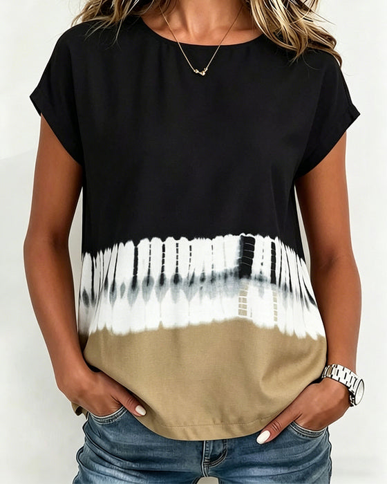 T-Shirt Gradientprint Casual Korte Mouwen