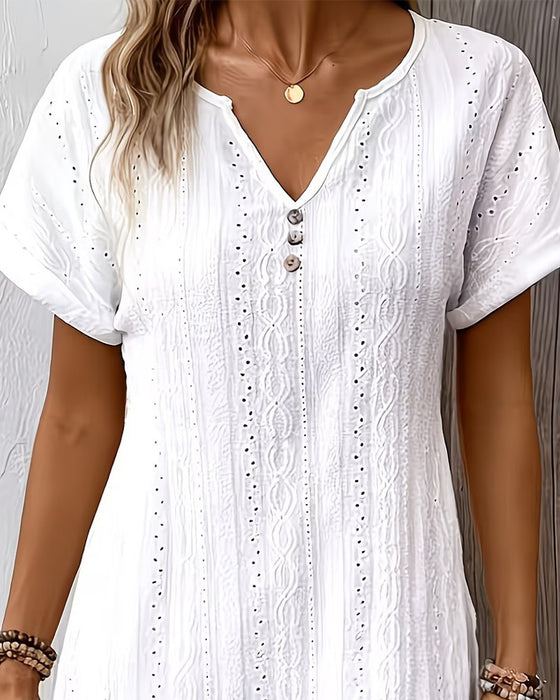Jurk Uitsnijding Detail V-Hals