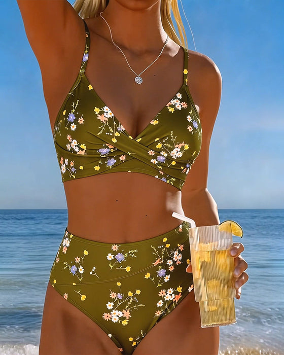 Bikini Sexy Kruislingse Bloemenprint