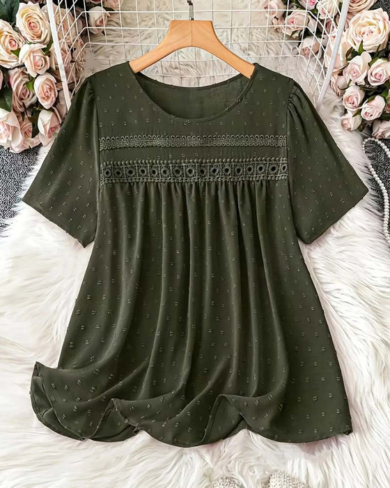 Blouse Rondhals Mode Casual