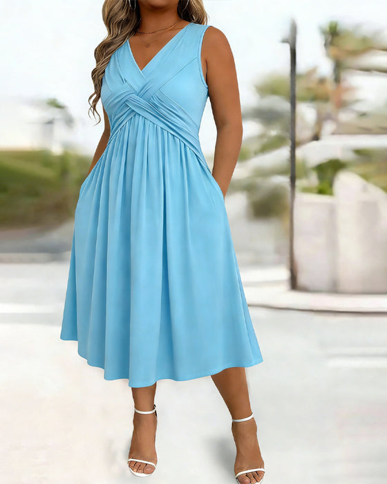 Jurk Effen Kleur Zak Twist Tank