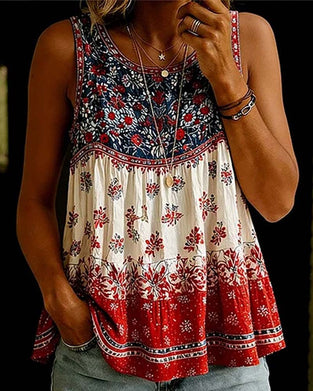 Tank Top Mouwloos Rondhals Bohemien