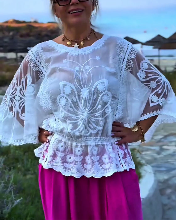 Blouse Effen Kleur Modieus