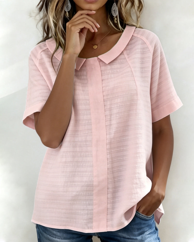 Blouse Gestructureerd Peter Pan Kraag