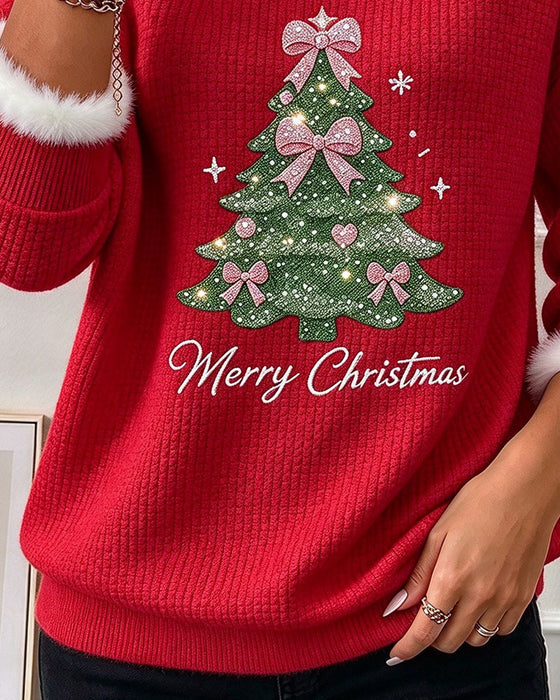 Sweatshirt Kerstboom Contrastkleur