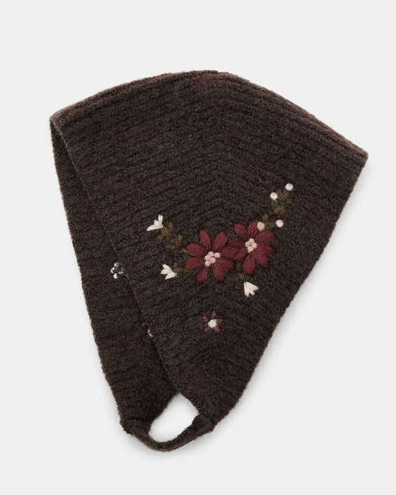 Vintage Gebreide Bloemen Hoofddoek