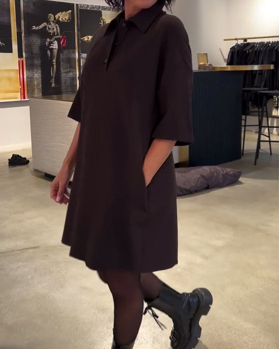 Jurk Rever Korte Mouw Shirt