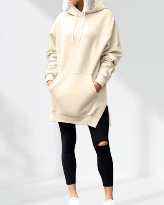 Hoodie Effen Loose Fit Trekkoord
