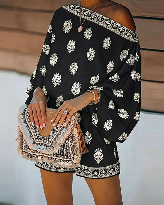 Set Dames 2 Delen Outfit Boho Top En Shorts