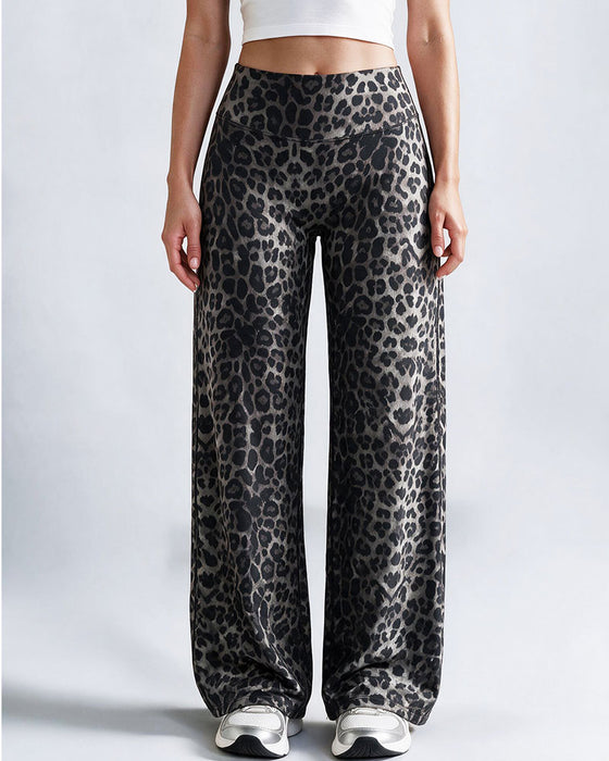 Broek Dames Luipaardprint Wijd Been Athletic