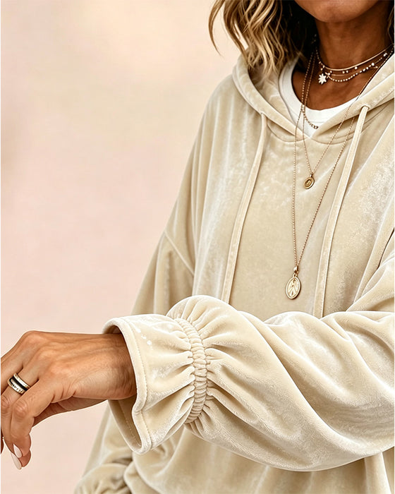 Hoodie Effen Kleur Lange Mouwen