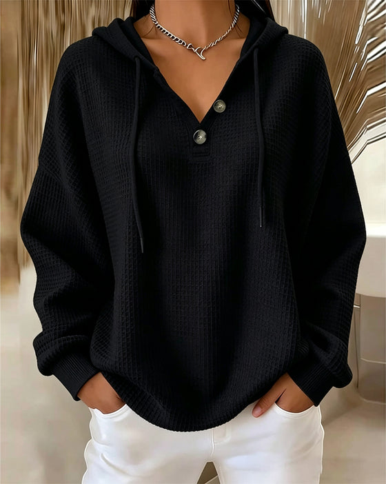 Sweatshirt Casual Effen Kleur Trekkoord