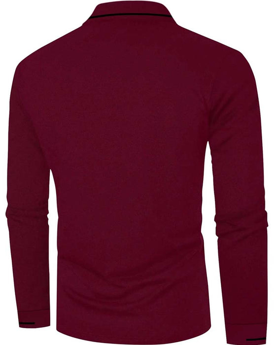 T-Shirt V-Hals Geribbeld Effen Kleur Heren
