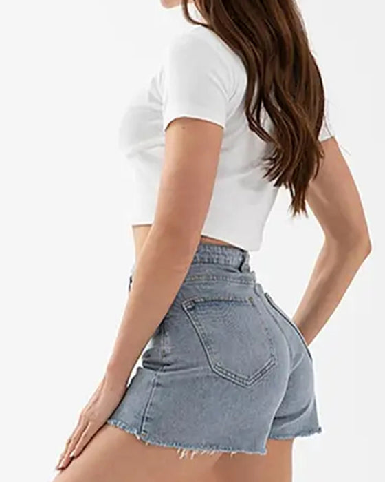 Shorts Kruis Taille Denim