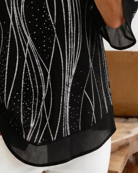 Blouse Mode Print Ronde Hals Relaxed